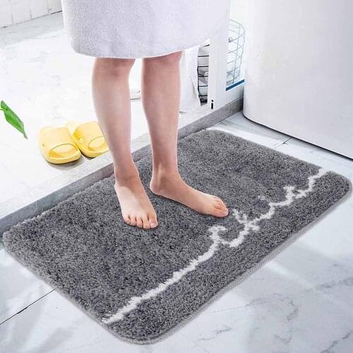 Soft Non Slip Bath Mat Bathroom Rug Thicken Absorbent Microfiber Shaggy Mat Shower Room Carpet Toilet Floor Rugs 40x60/50*80cm