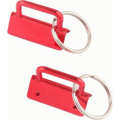 32mm Red Key Fob Key Rings Sets Keychain Webbing Fabric Key Chain Purse Making Hardware Jewelry Making Hardware