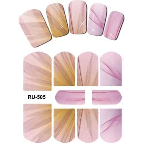 UPRETTEGO NAIL ART NAIL WATER STICKER DECAL FULL COVER FLOWER X RAY TRANSPARENT PETALS FLOWER TULIP VINE LEAF RU505-510