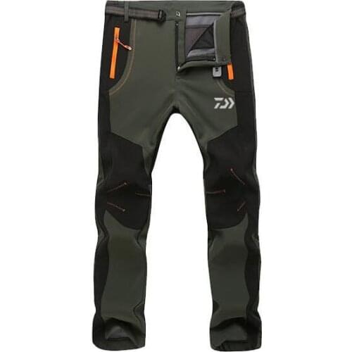 New DAIWA Fishing Pants Autumn Winter Outdoor Thick Warm Fishing Clothing Waterproof Soft Shell Climbing Hiking Fishing Pants