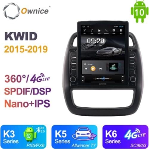 Ownice Android 10.0 Octa 8 Core Car Radio for Renault KWID 2015 2016 2017 2018 2019 GPS Multimedia Stereo PlayerTesla Style 4G