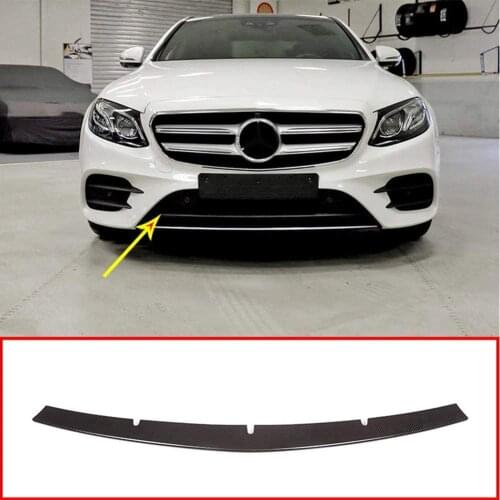 For Mercedes Benz E Class W213 2017-2019 ABS Plastic Front Bottom Grill Grid Grille Bumper Upper Cover Trim Carbon Fiber Style