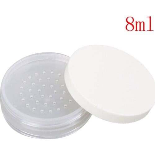 8ml White Cap Empty Loose Powder Box Plastic Empty Clear Loose Box Reusable Makeup Cosmetic Container Cosmetic Jar Pot