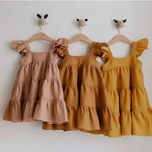 Girls Beach Dress Summer Ruffles Lace Kids Tutu Skirt Dress for Girls Boho Clothing Toddler Beach Playing Clothes Children Dress