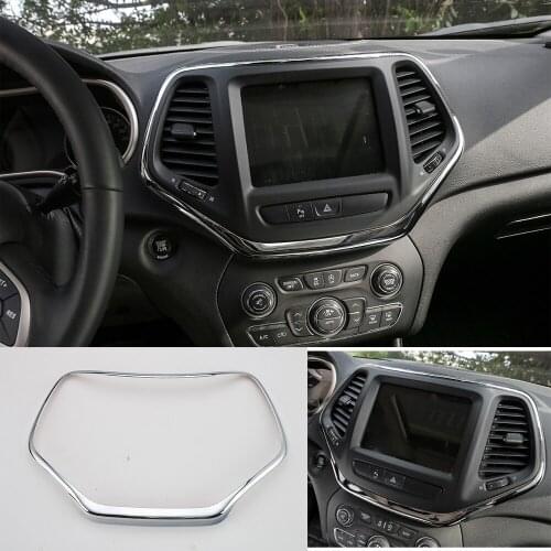Fit for Jeep Cherokee 2014-2018 ABS Dashboard Center Console GPS Navigation Panel Cover Trim Interior Car Accessories