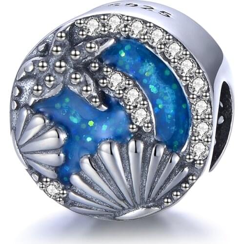 GW 925 Sterling Silver Shell animal Charms Jewelry Ocean Collection Bead Beach Style Charms Fit Bracelet Summer Jewelry Making