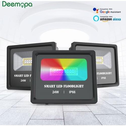 Smart BT Mesh LED Flood Light AC110V 220V Bluetooth Floodlight RGBCW APP Control IP66 Garden Waterproof Color Changing Spotlight