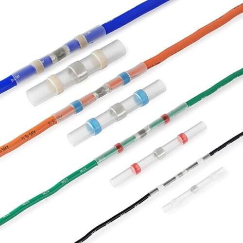 10/20/50PCS Waterproof Solder Seal Sleeve Splice Terminals Heat Shrink Electrical Wire Connector Butt Connectors Kit Assortment