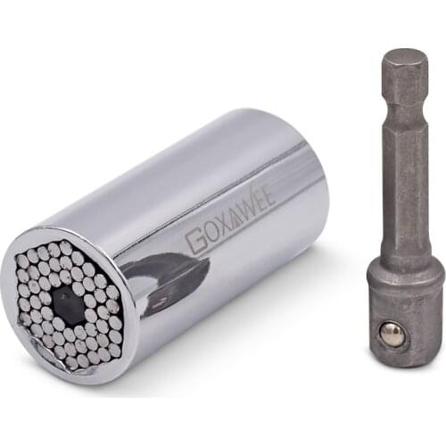 2pc Universal Socket Wrench Without Adapter For Electric Screwdriver Accessories Hand Tool Set Car Repair Kit 7-19mm