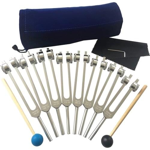 Tuning Fork, 7 Chakras+1 Soul Purpose Weighted Tuning Forks,Aluminum Alloy Instrument 126.22-141.27 Hz Etc