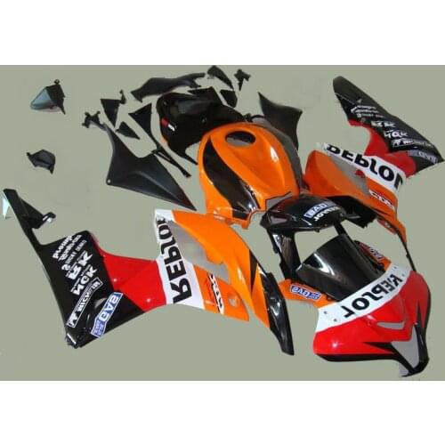 High quality red orange black motorcycle parts New HOT Injection fairings kits for 600 RR fairing set 07 08 CBR 600RR CBR 600 R