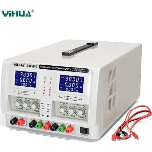 YIHUA 3005D-II Regulator Laboratory DC Power Supply Dual Channel Triple Output 30V 5A Voltage Regulators Power Supply Adjustable