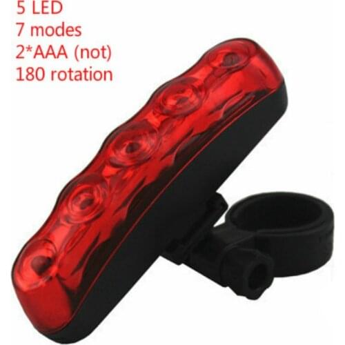 Bicycle taillight 5 LED 7 modes running lights safety led running red led police lights MTB light bike accessories light mount