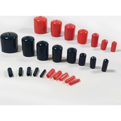 22 24 25 26 28 30mm Round pipe end vinyl plastic cap cover Black tube plastic dust proof tip thread protector Push-On Pliable