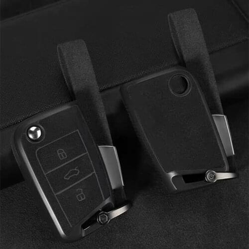 Suede TPU Car Key Remote Case Cover Holder Case For Volkswagen VW Golf 7 mk7 Seat Ibiza Leon FR 2 Altea Aztec For Skoda Octavia
