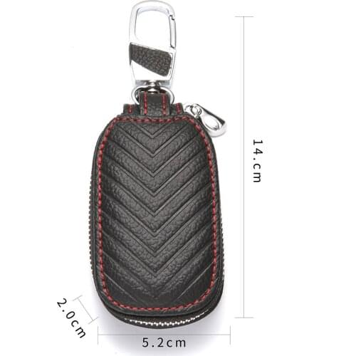 1piece Car Key Case Holder Leather Car Key Chain Bag Car Remote Key fob for car Keychain Zipper Bag