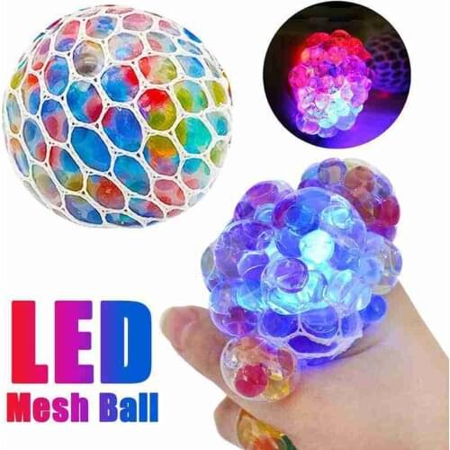 1pcs Luminous Grape Balls Vent Toy Led Colorful Anti-stress Squishy Ball Decompression Toy For Kids & Adult Gift
