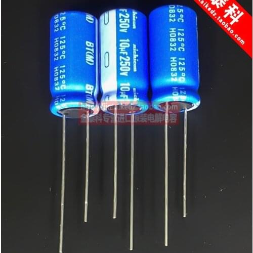 10PCS nichicon BT series 125C 250V10UF 10X20 Industrial grade high temperature aluminum electrolytic capacito