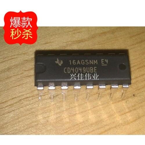 10PCS New original authentic CD4049 CD4049BE CD4049UBE DIP16 logic chips TI