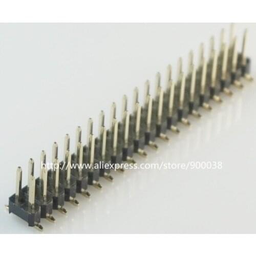100pcs 2x20 P 40 pin 2.54 mm SMT Pin Header Male dual row surface mount PCB Tin Rohs Reach two rows No locator peg cut by hand