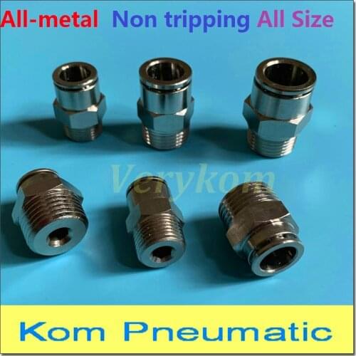 10x Good Quality Full Brass Nickel Plated Tube Hose Air Fitting PC 6-02 08-02 10-03 Pneumatic Male Straight Connector All Metal