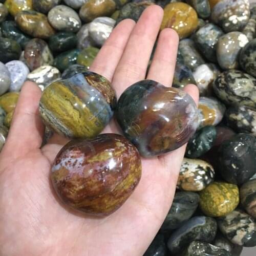3pcs Natural Ocean Jasper Quartz Crystal Gem agate Heart