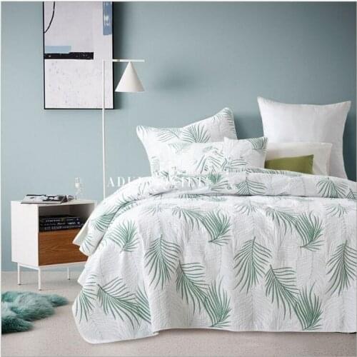 New American style Bedspread Cotton Bed Cover Super King Size 230x250cm Blanket Pillowcases 3pcs