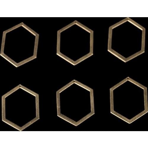 30 * 39mm single hole geometric irregular hollow hexagonal simple style earring accessories diy handmade jewelry material