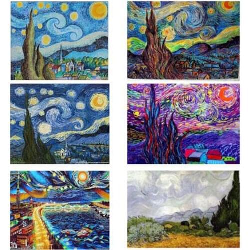 Diamond Embroidery 5D Diy Diamond Painting Full Dill Square Diamond Mosaic Home Decoration Paintings Stray night Van Gogh HL379