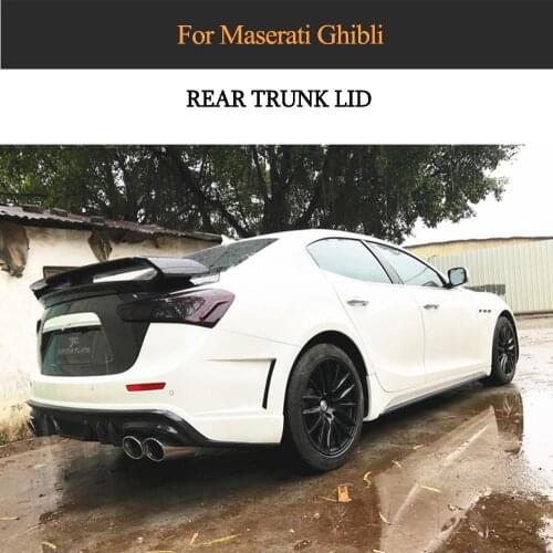 Car Rear Trunk Wing Spoiler For Maserati Ghibli 2014 2015 2016 Real Carbon Fiber Rear Boot Lip Wing Spoiler