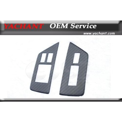 Car-Styling Dry Carbon Fiber 2&2 Twill Weave Matte Finish RSW Style Window Switch Panel Cover Fit For 08-13 Nissan R35 GTR LHD