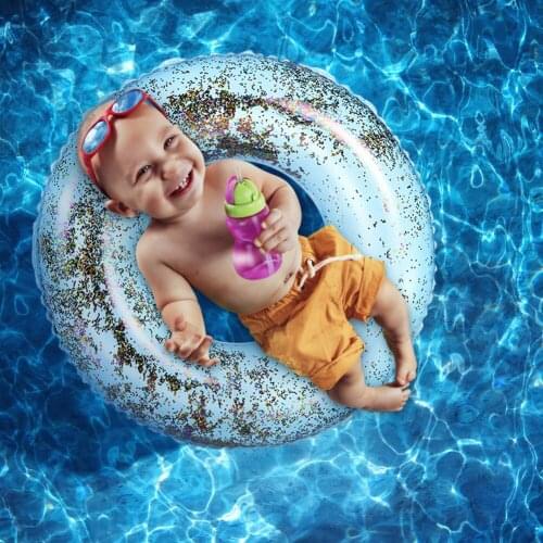 Glitter Sequins Inflatable Swimming Ring Pool Floats Water Circle Summer Beach Party Toys for Adult Children Pool Toy Water Seat