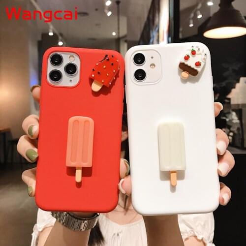 Summer Ice Cream Phone Case For iphone 12 mini 11 Pro Max X XS XR Max SE 2020 6 6S 7 8 Plus Cute Soft TPU Bling Back Cover