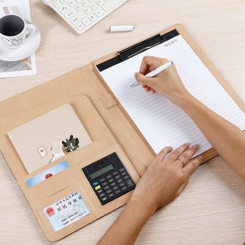 Business File Folder With Calculator Memo Multifunction Organizer Manager Document Pads Briefcase Padfolio Bag Office Supplies