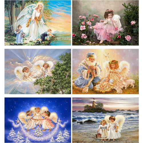 DIY 5D Diamond Painting Full Round Square Resin Mosaic Diamonte Embroidery Cross Stitch Kits Wall Art Handcraft Art Craft Angel