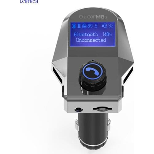 FM Transmitter Aux Modulator Bluetooth Car Audio MP3 Player With Dual USB Car Charger LCD Digital Screen Display For Cars Trucks