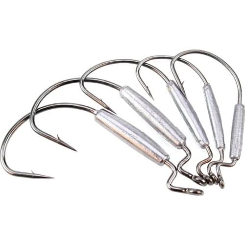 Fishing Hook Lead Jig Head Barbed Lead Hook 2g/2.5g/3g/5g/6.3g Offset Fish Hooks Fit for Texas Rigs Fishing Tackle