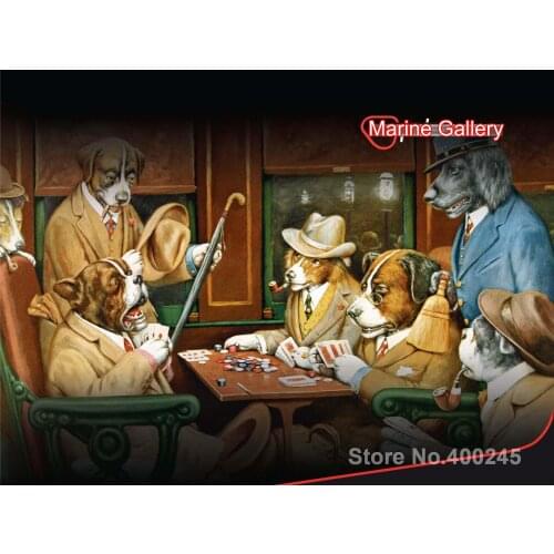 Oil paintings dogs His Station and Four Aces by Cassius Marcellus Coolidge modern art High quality Hand painted