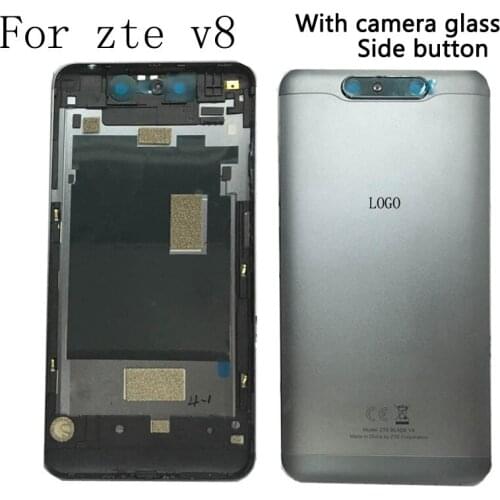 5.2" for ZTE blade V8 V 8 BV0800 Full Battery Cover Back Cover Door Housing Case with camera glass Power side button for ZTE v8