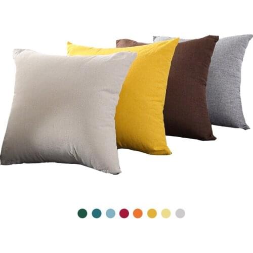 Linen pillow cover Sofa cushion pillow case thickened plain living room cushion cover waist pillow cover pillow cases 45*45