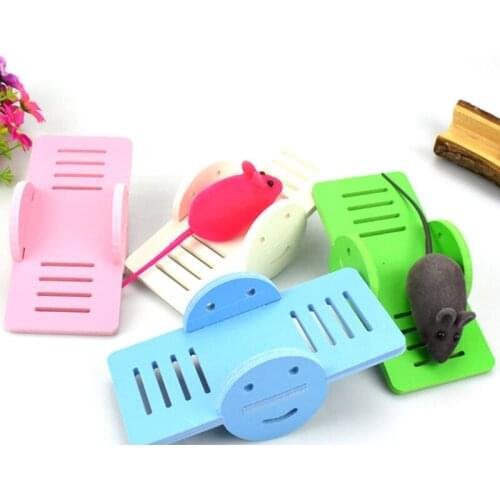 Lovely Candy Color Wooden Hamster Seesaw Toy Pet Small Animal Playground Toys