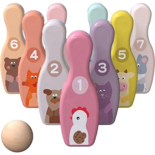 Mini Bowling Set Children Cute Animal Colored Tabletop Bowling