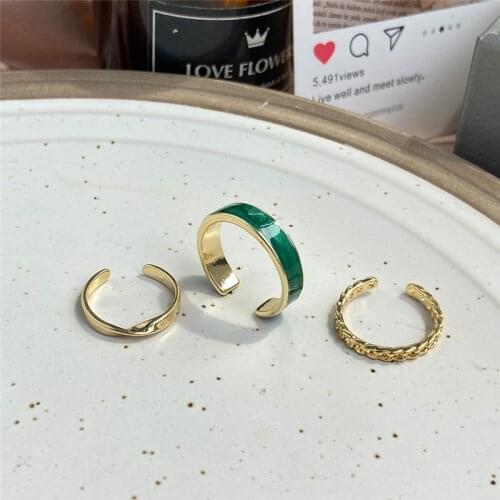 Trendy Gold Sliver Color Chain Rings Set For Women Fashion Geometric Star Moon Ball Heart Ring 2021 Party Jewelry
