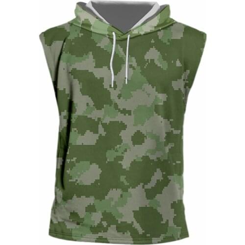IFPD EU Size Mens 3D Camouflage Hoodie Tank Tops Gym Fitness Clothing Sports Sleeveless Vest Bodybuilding Clothes Oversize Shirt