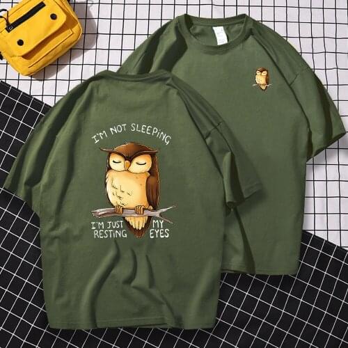 I'm Just Resting My Eyes Double-Sided Printing Man Tops Hip Hop Oversize Tshirt Pattern Loose Streetwear Sweat Male T-Shirts