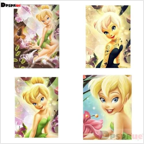 Diamond Painting Kit Cross stitch Full Square/Round Diamond Embroidery Cartoon Butterfly Princess 5D DIY Mosaic Home Decor Gift