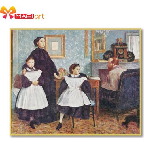 Cross stitch kits Embroidery needlework sets 11CT water soluble canvas patterns 14CT Full portrait family-NCMP113