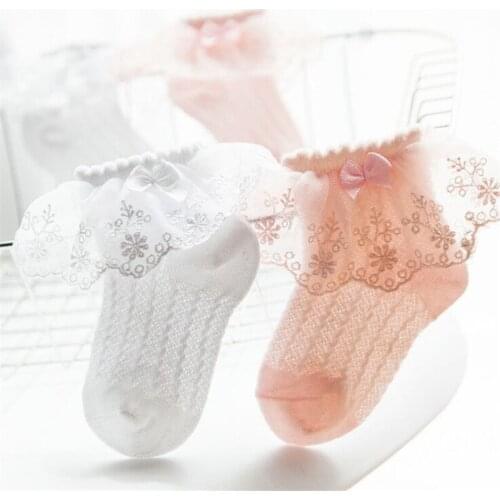 Boys Girls Baby Socks Casual Kids Lace Bow Design summer mesh Princess sock newborn Princess socks infant
