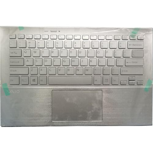 NEW US laptop keyboard for Sony Vaio D132 SVD13228SCW SVD13 English backlight Silver keyboard with Palmrest Cover