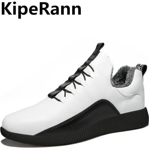 2018 new mens warm plush comfortable running shoes mens winter sturdy sports shoes outdoor non-slip sports casual flat shoes